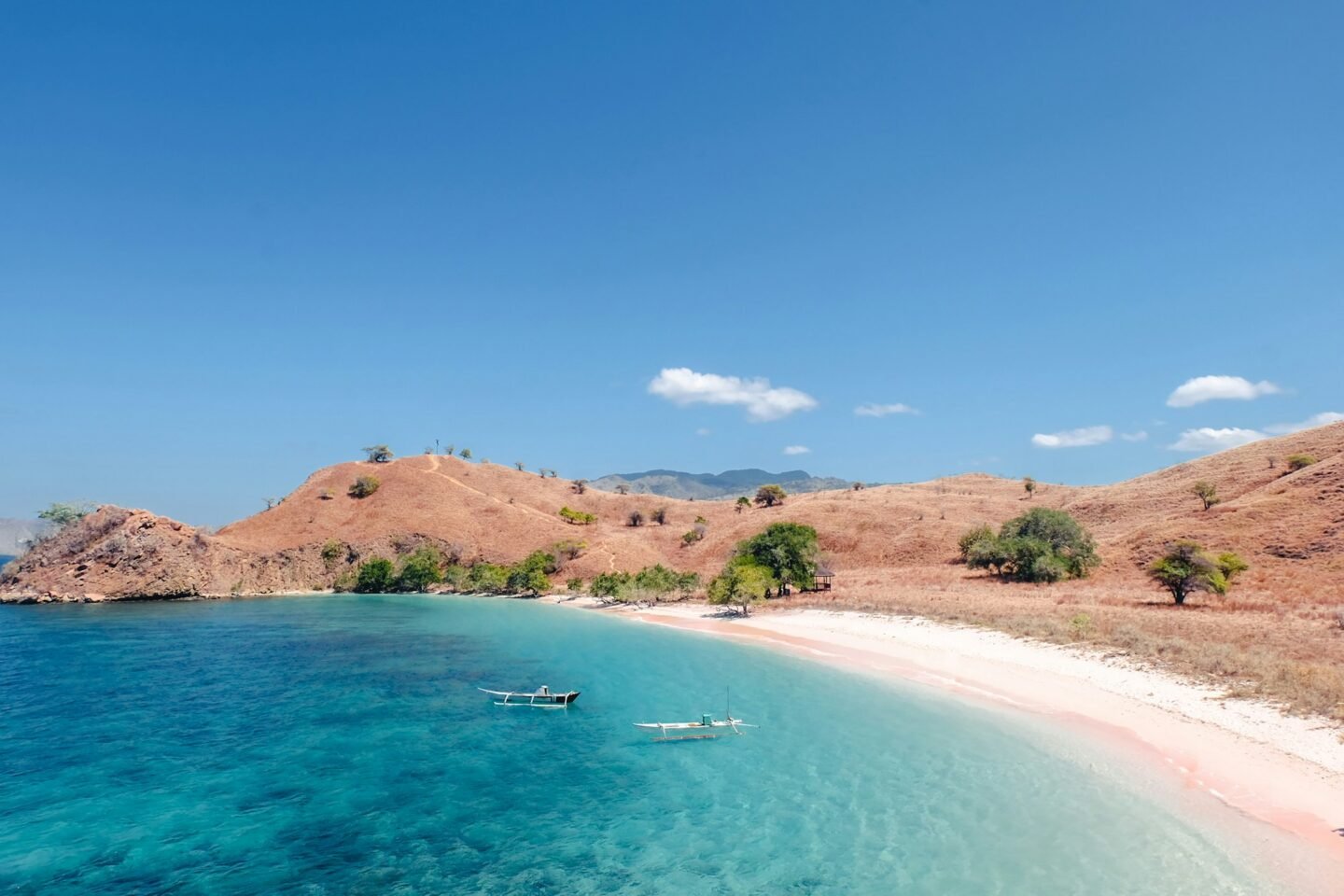 Pink beach in Labuan Bajo, Indonesia